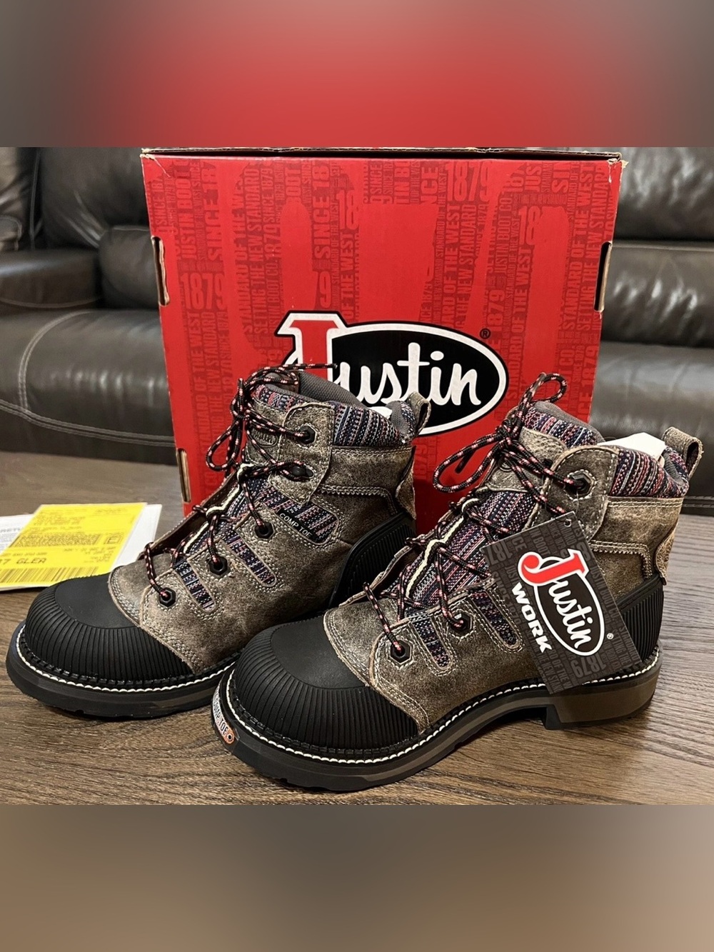 Justin WKL995 Women’s Claudette Waterproof Work Boots - Composite Toe SZ 8.5 B
